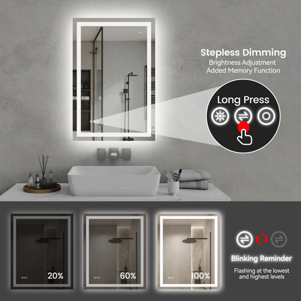 24 Inch X 36 Inch LED Bathroom Mirror — foto 7