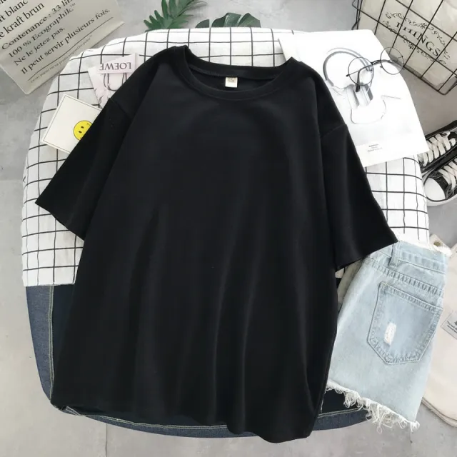 Casual Women Summer New Loose Solid Color Black - Shop at LoveMi