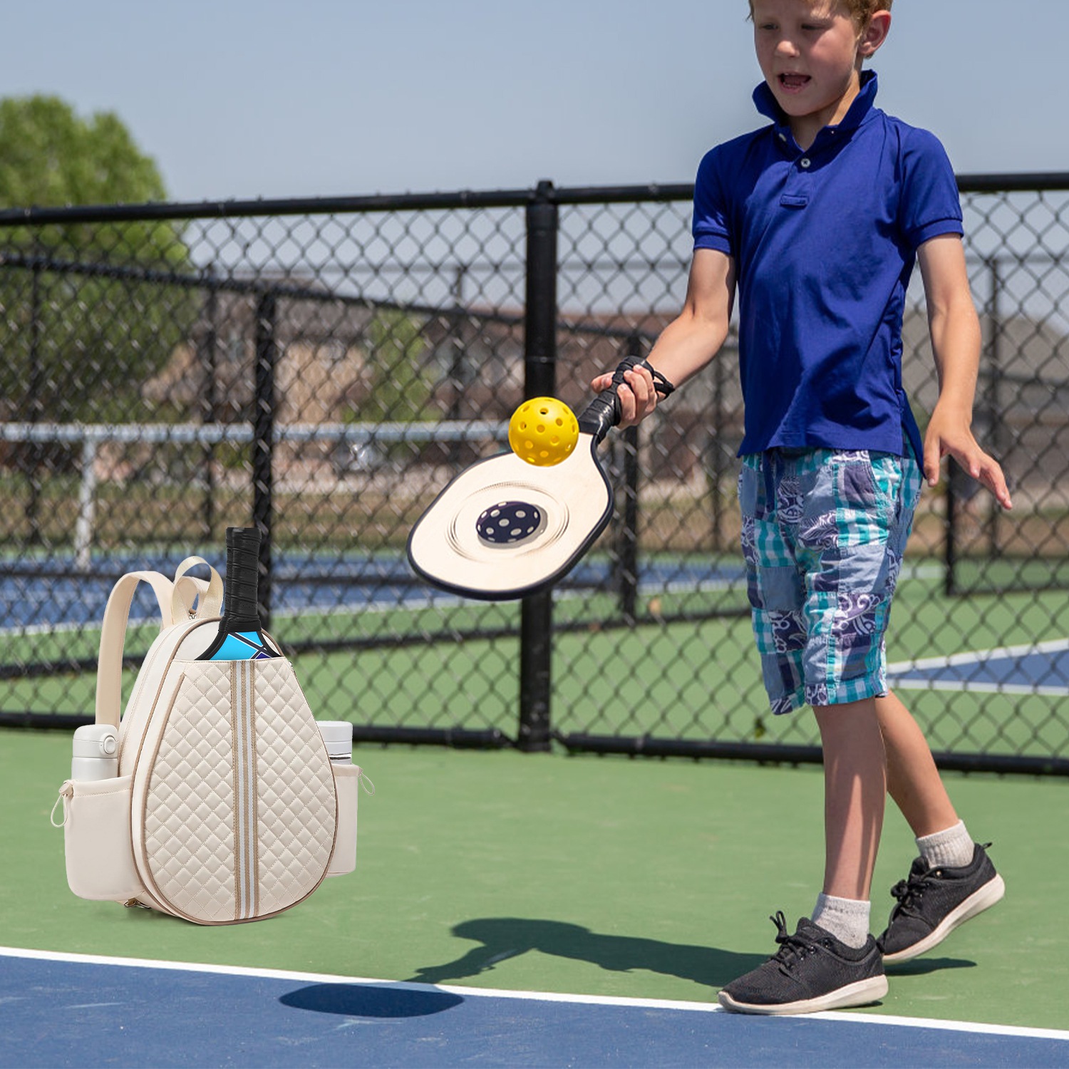 2 Color Options — Pickleball Sling Bag For Men Women Waterproof Badminton Tennis Backpack With Wet Pocket Hidden Fence Hook Machine Washable