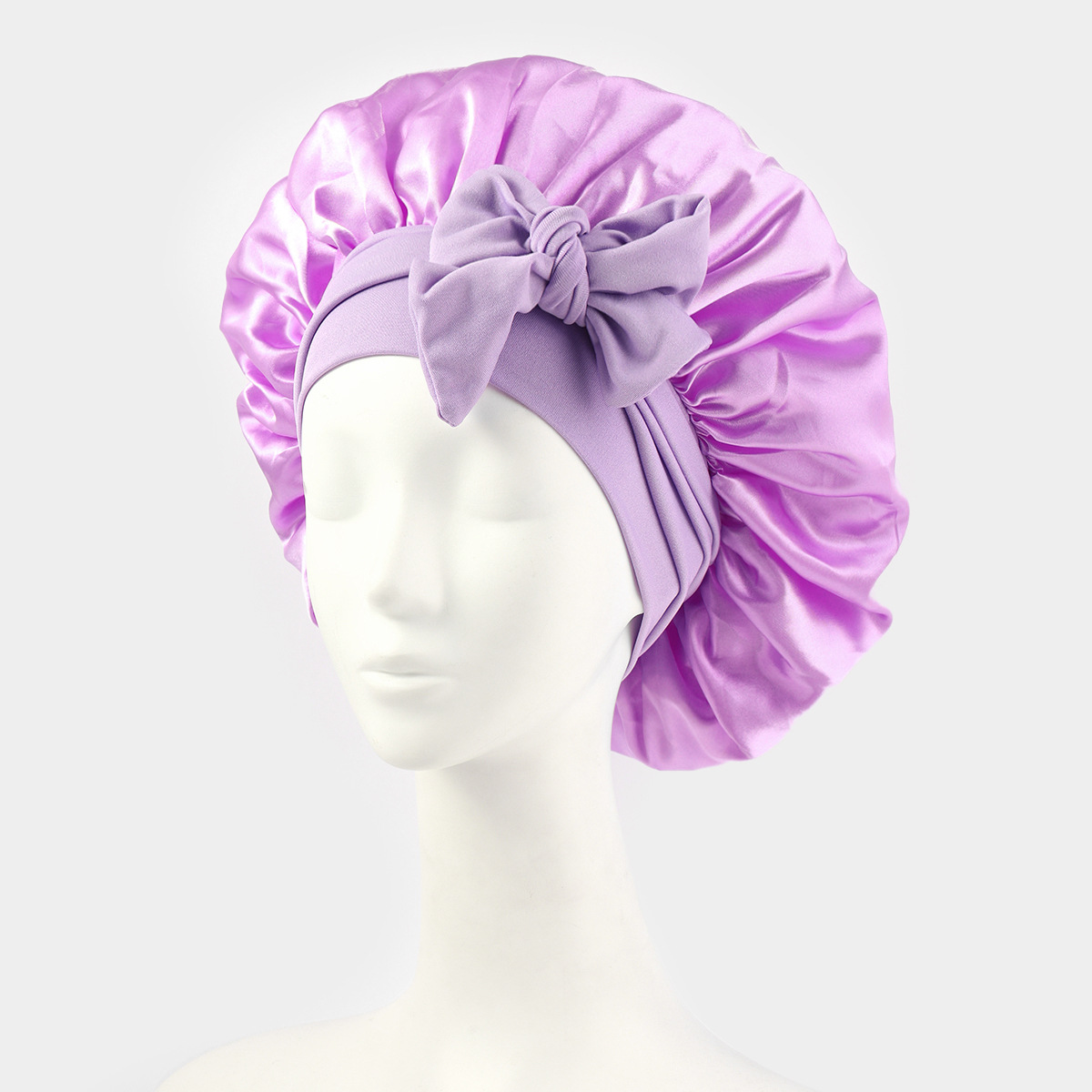 Silk Bonnet For Sleeping Women Satin Bonnet Double Layer Satin Lined Hair Bonnet With Tie Band Curly Hair - Image 5