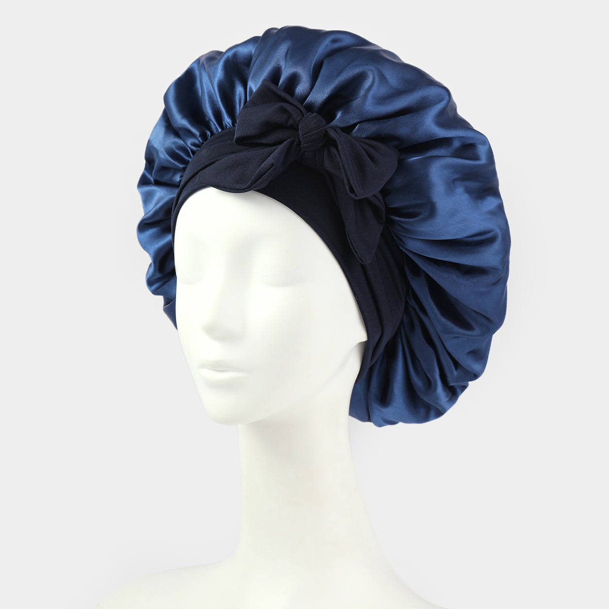 Silk Bonnet For Sleeping Women Satin Bonnet Double Layer Satin Lined Hair Bonnet With Tie Band Curly Hair - Image 2