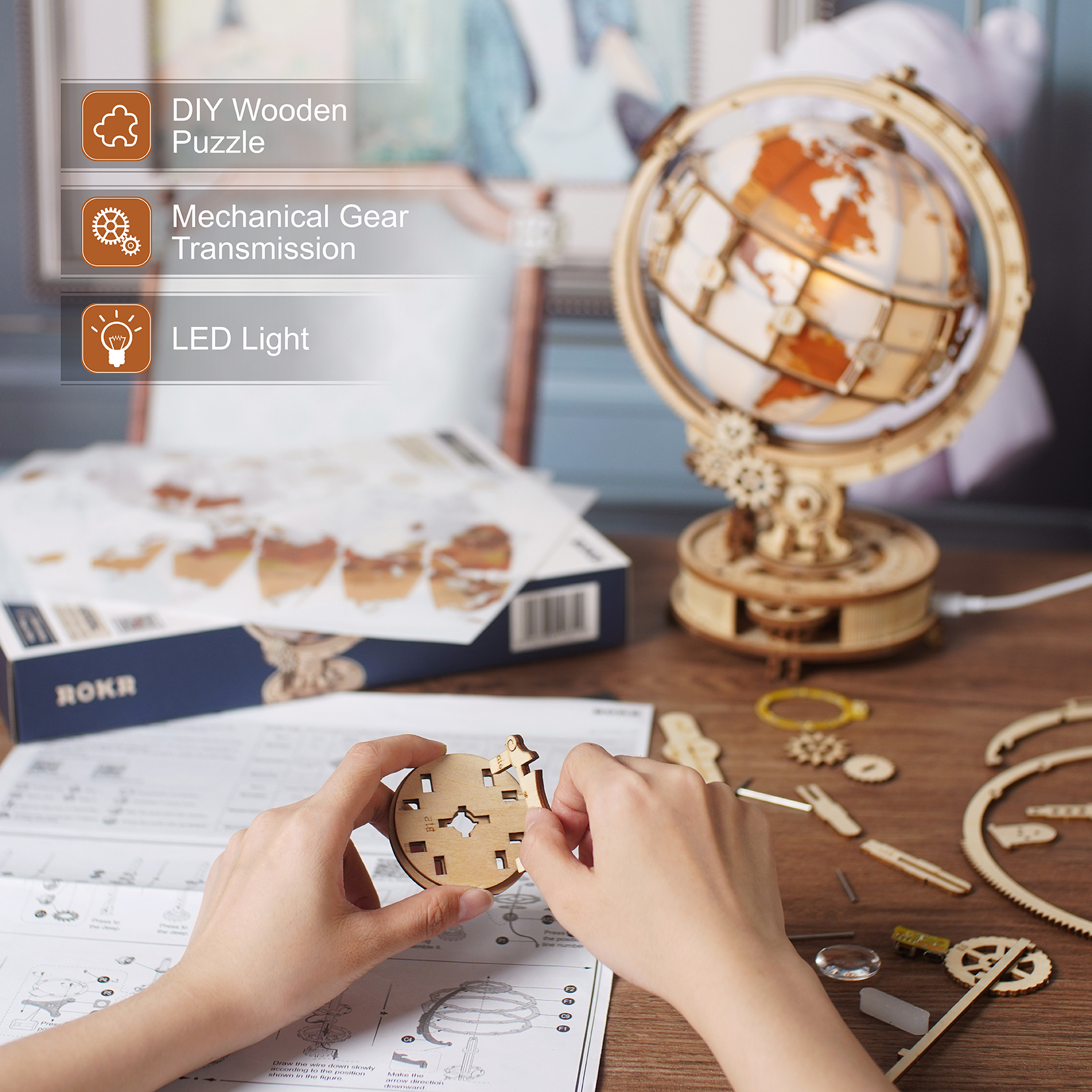 Globe puzzle assembly instructions