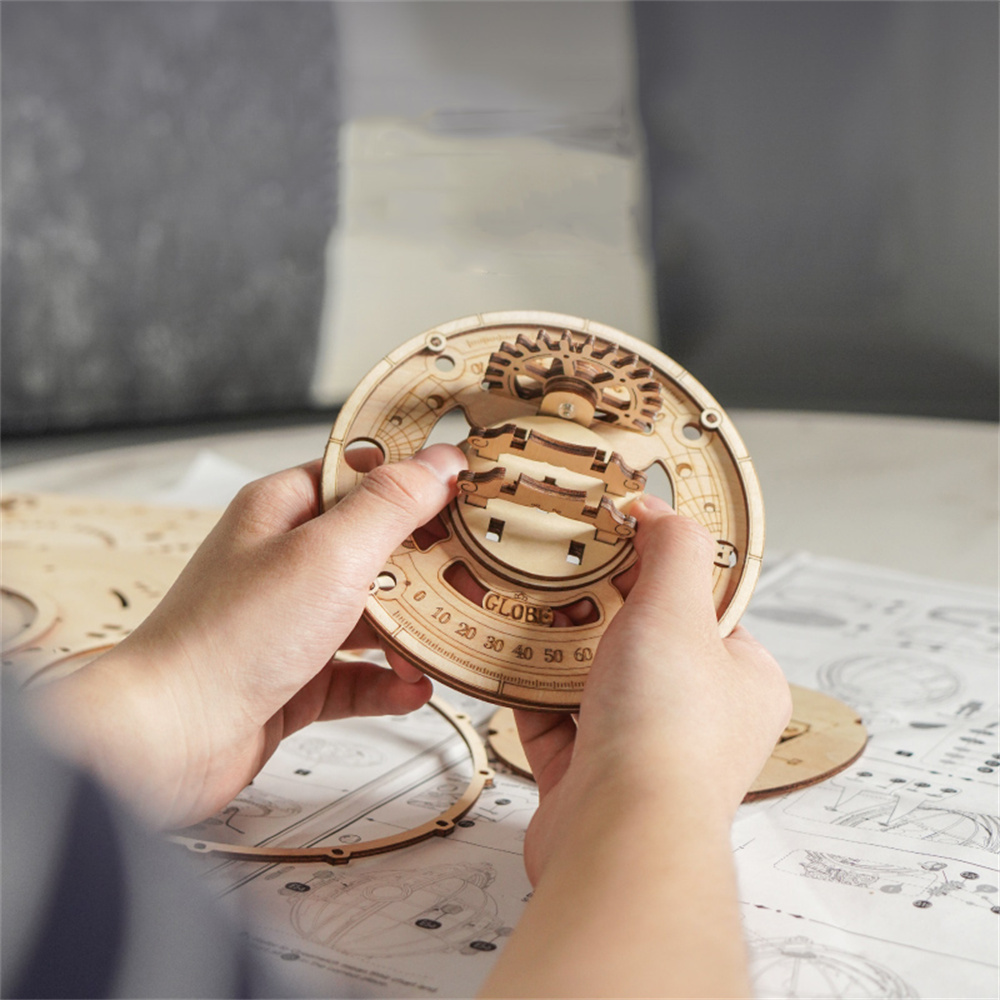 Laser-cut wooden pieces