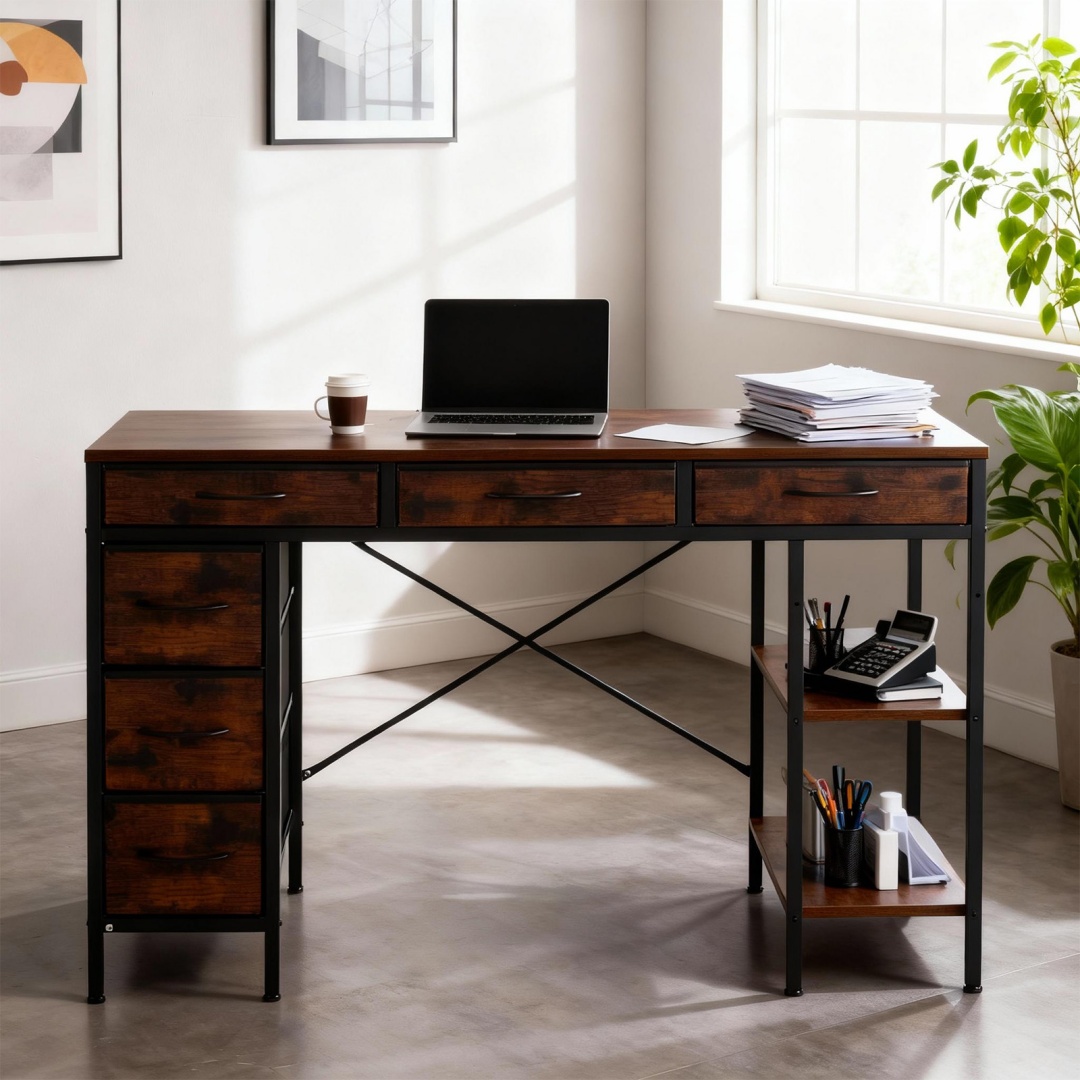 55-inch Computer Desk With 6 Drawers image 26