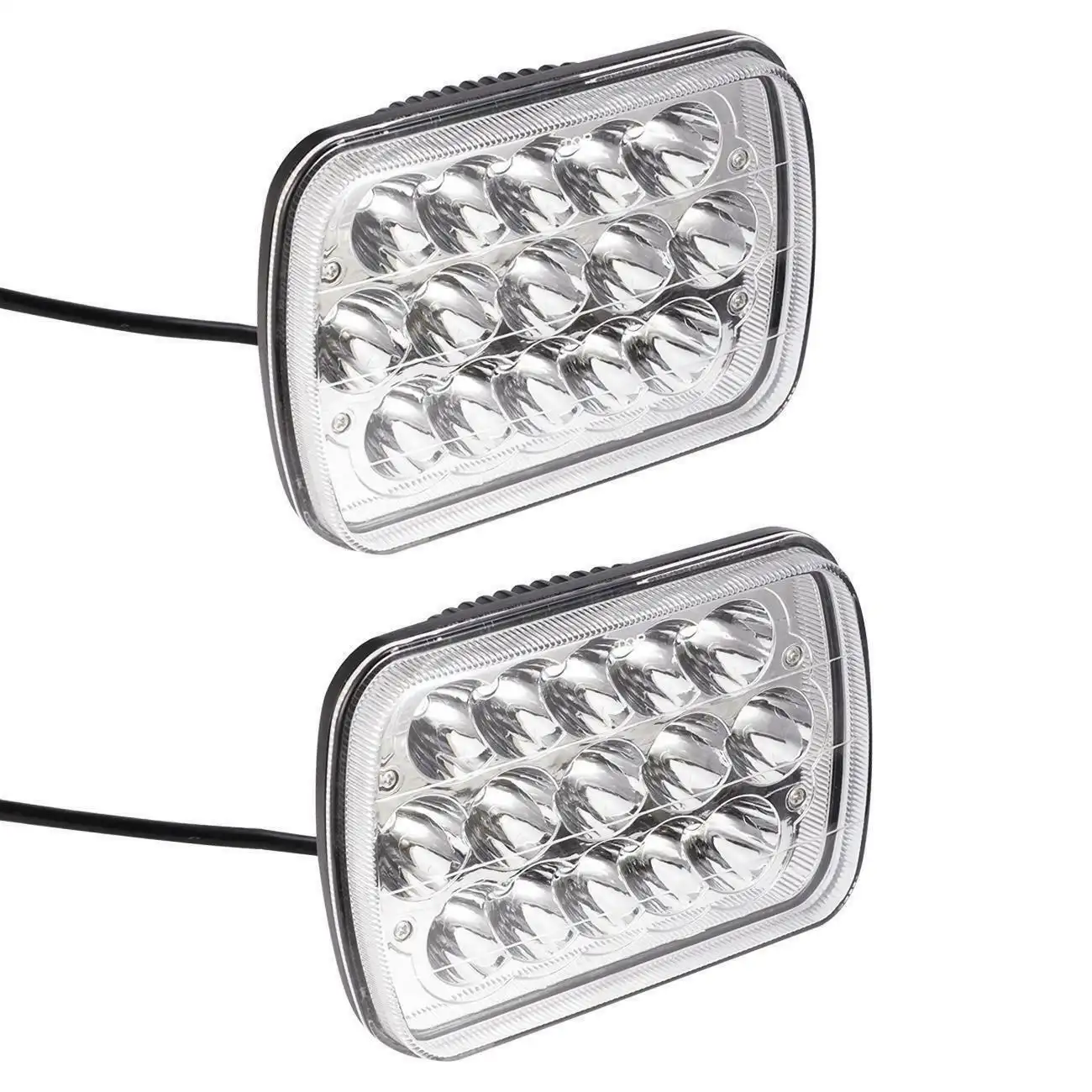 2Pcs 7x6 LED Headlight Headlamp Sealed Beam DRL For Wrangler JK TJ CJ LJ