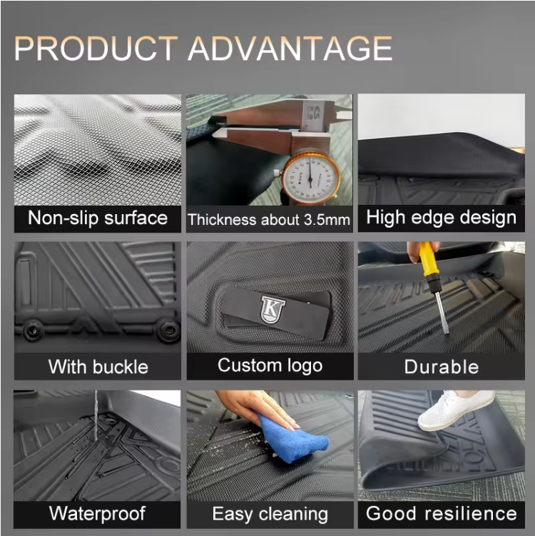 Odorless TPE Floor Mat For Tesla Model 3 2023-2025 6 PCS Waterproof Duty-Proof Fully Surrounded Floor Liner Protection Foot Pad — foto 11