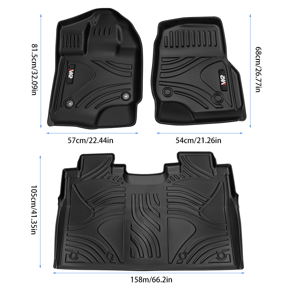 TPE All Weather Floor Mats Fit For Ford F150 2015-2025 Without Fold Flat Storage Waterproof Floor Liner For F150 Accessories 1st Floor Mats & 2-in-1 Rear Floor Mat - 3 PCS — foto 7