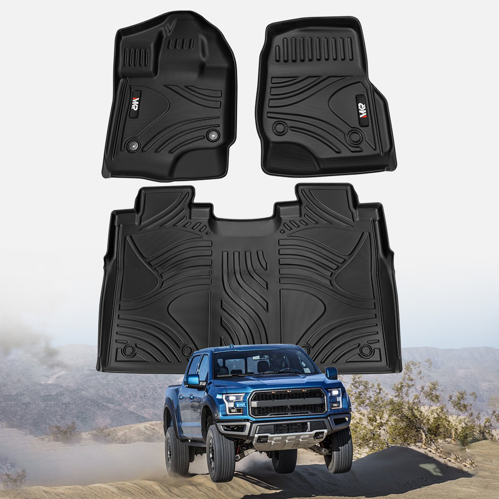 TPE All Weather Floor Mats Fit For Ford F150 2015-2025 Without Fold Flat Storage Waterproof Floor Liner For F150 Accessories 1st Floor Mats & 2-in-1 Rear Floor Mat - 3 PCS — foto 5