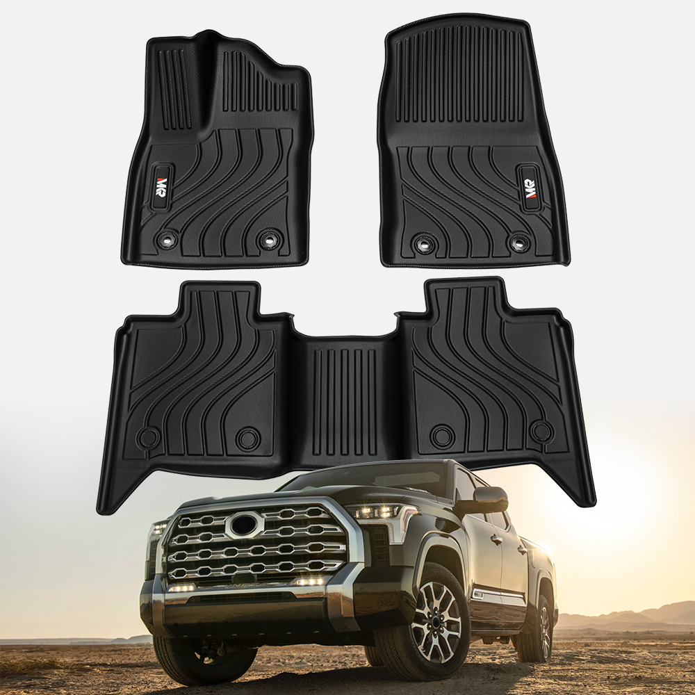All-Weather TPE Front And Rear Row Floor Liners Floor Mats Fit For Toyota Tundra CrewMax Cab 2022-2025, Custom Fit Tundra Car Mats 20484 — foto 11