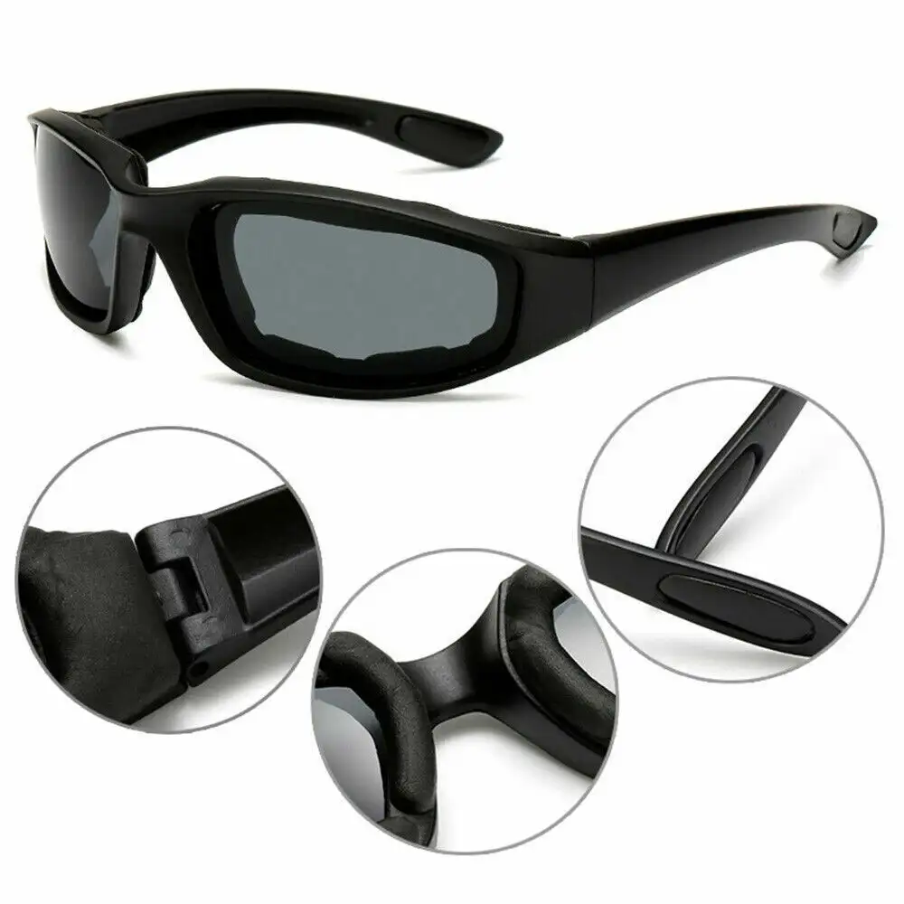 Cycling Sunglasses Chopper Outdoor Sports Glasses For Men Wrap Around UV400 Protection For Fishing Driving Glasses Windproof Gray Lens