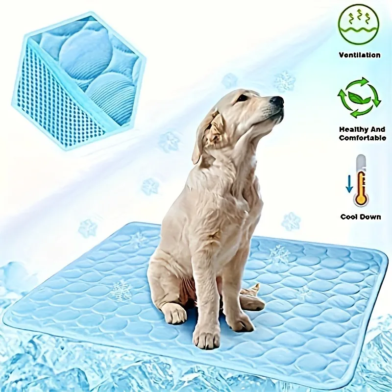 Dog Cooling Mat Cooling Pad For Pets Chilly Pad For Kennels, Crates, Cars, Indoor & Outdoor Ice Silk Mat Cooling Blanket Cushion Non-Toxic Breathable Sleep Bed Beach – image 2