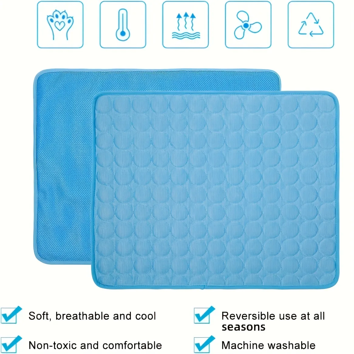 Dog Cooling Mat Cooling Pad For Pets Chilly Pad For Kennels, Crates, Cars, Indoor & Outdoor Ice Silk Mat Cooling Blanket Cushion Non-Toxic Breathable Sleep Bed Beach – image 4