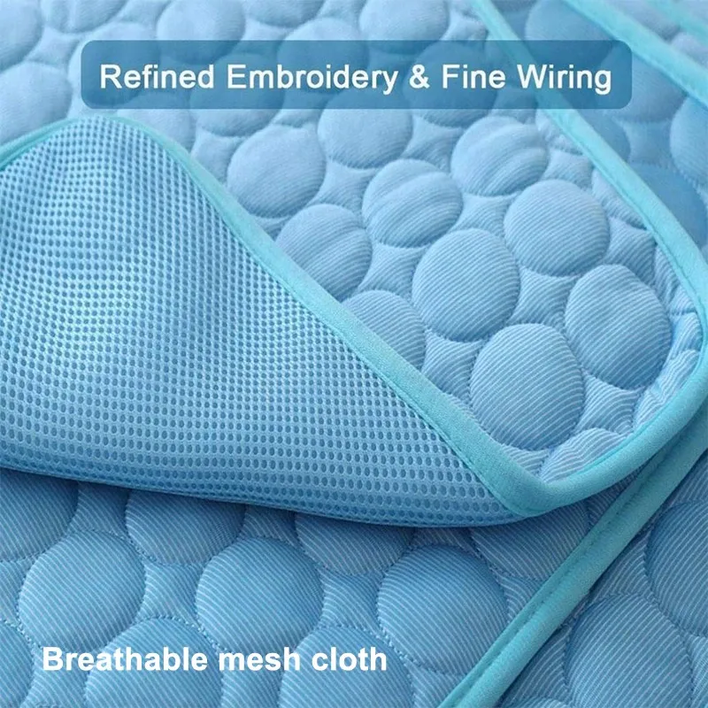 Dog Cooling Mat Cooling Pad For Pets Chilly Pad For Kennels, Crates, Cars, Indoor & Outdoor Ice Silk Mat Cooling Blanket Cushion Non-Toxic Breathable Sleep Bed Beach – image 5