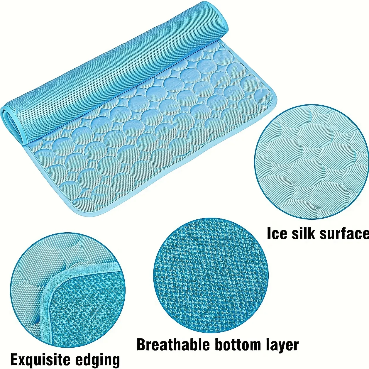 Dog Cooling Mat Cooling Pad For Pets Chilly Pad For Kennels, Crates, Cars, Indoor & Outdoor Ice Silk Mat Cooling Blanket Cushion Non-Toxic Breathable Sleep Bed Beach – image 7