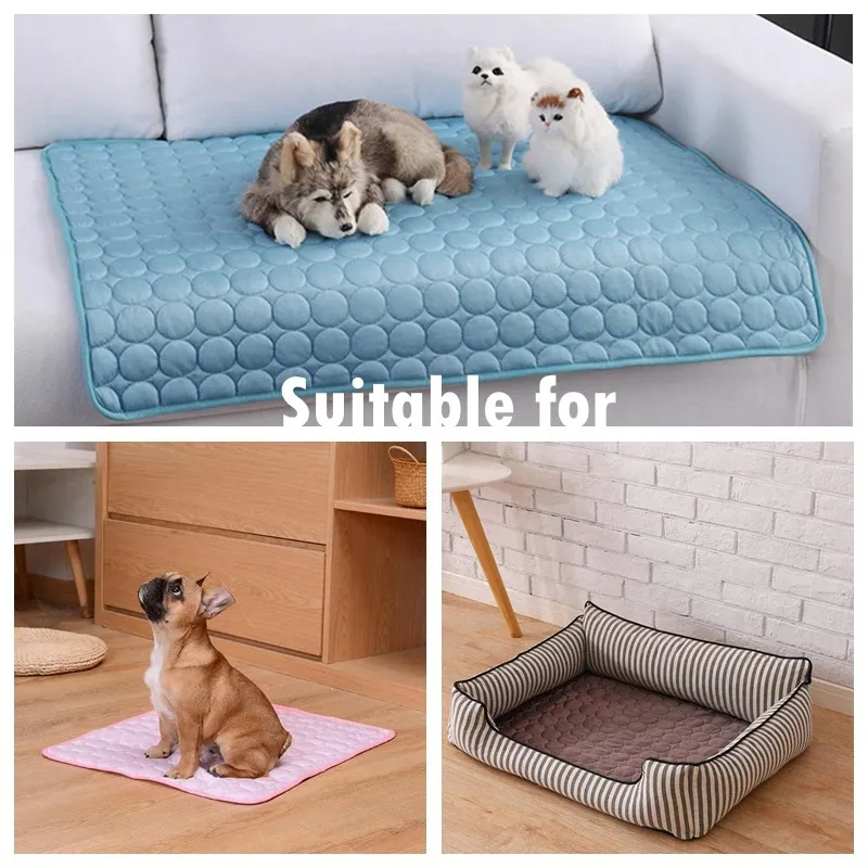 Dog Cooling Mat Cooling Pad For Pets Chilly Pad For Kennels, Crates, Cars, Indoor & Outdoor Ice Silk Mat Cooling Blanket Cushion Non-Toxic Breathable Sleep Bed Beach – image 8
