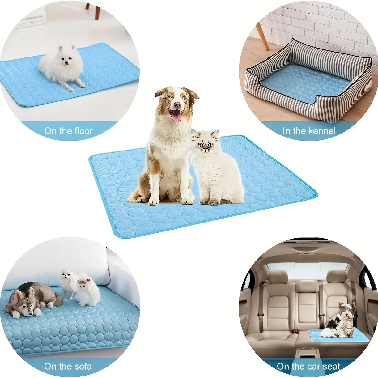 Dog Cooling Mat Cooling Pad For Pets Chilly Pad For Kennels, Crates, Cars, Indoor & Outdoor Ice Silk Mat Cooling Blanket Cushion Non-Toxic Breathable Sleep Bed Beach – image 9