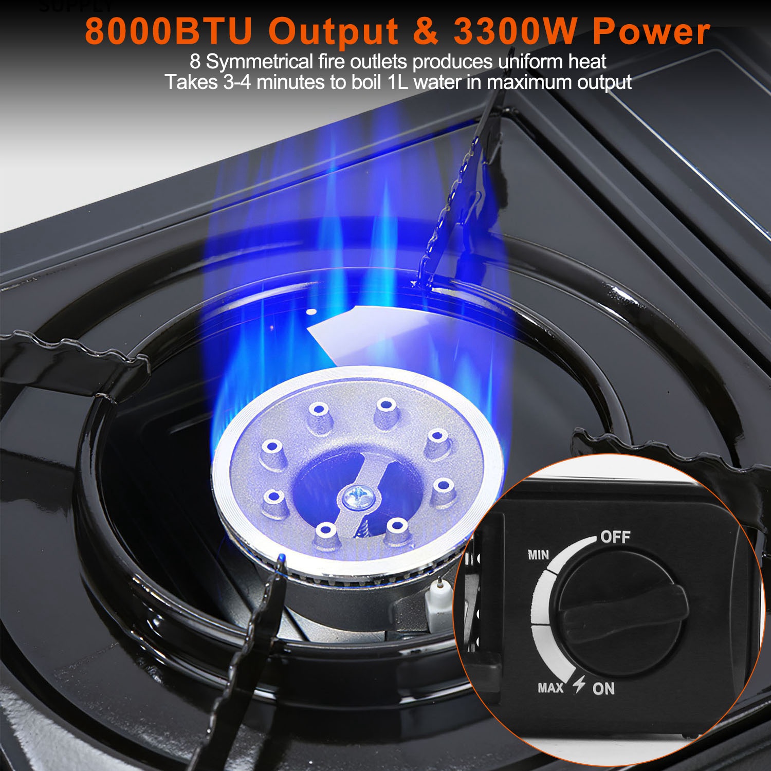 1Pc 3300W Portable Camping Stove Butane Canister Dual Fuel Burner Piezo Electric Ignition Single Burner With Automatic Tank Ejection Overpressure Cut Off Carry Case For Camping Hiking Picnic Fishing B — foto 11