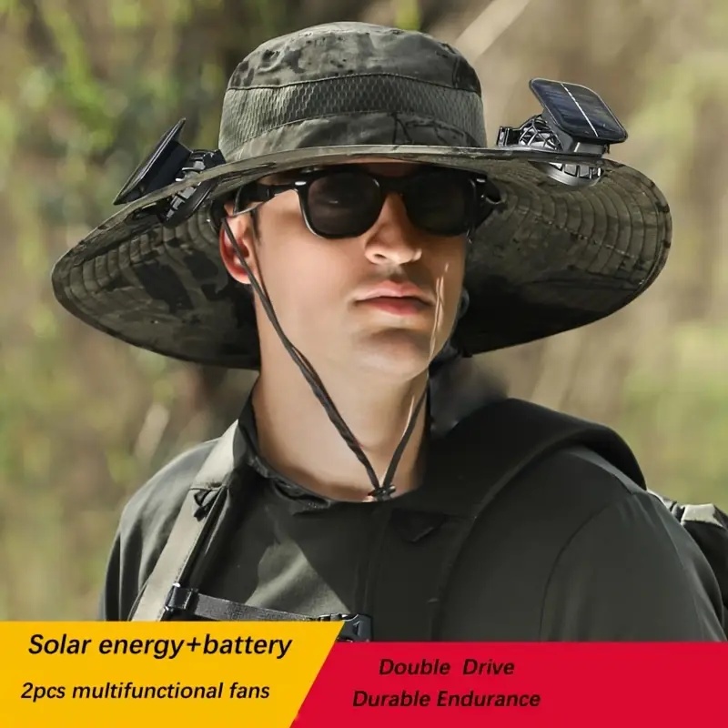Solar Cooling Hat With Built-in USB Fan – For Outdoor Camping, Beach, And Construction – Lightweight And Breathable Sun Protection Hat For Men And Women – High-quality Outdoor Solar Fan Hat, Essential