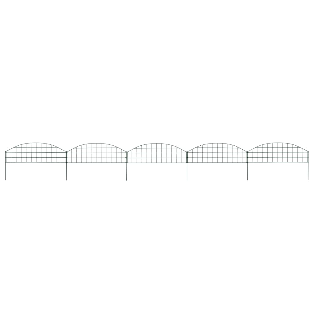 Garden Fence Set Convex 77.3x26 cm Green