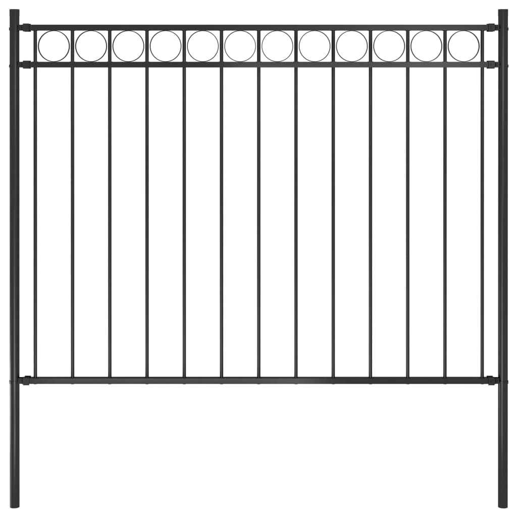 Garden Fence Steel 1.81x1 m Black