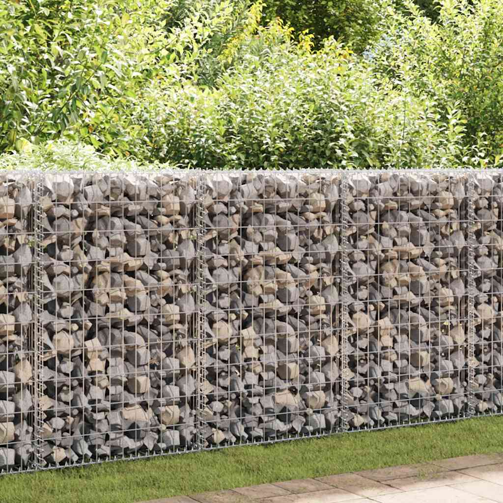 Gabion Wall with Cover Galvanized Steel 150x60x100 cm