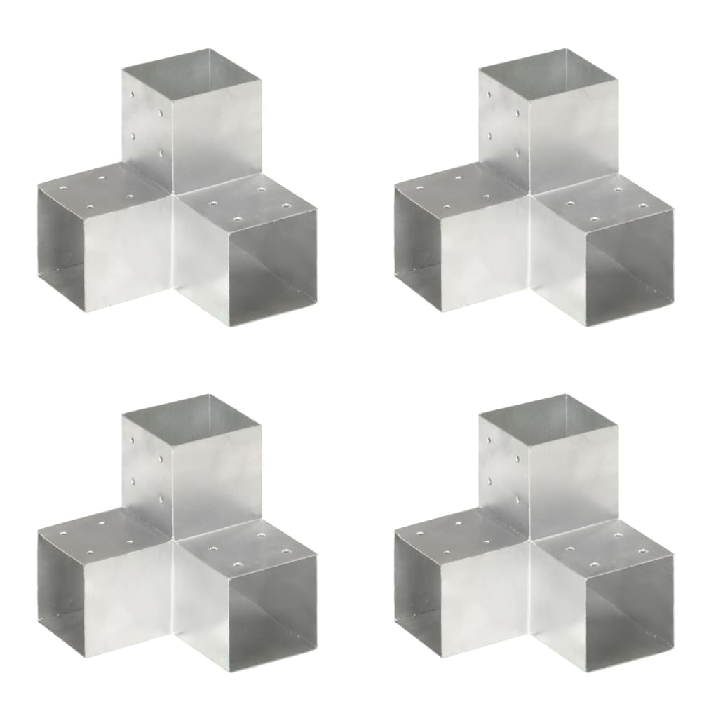 Post Connectors 4 pcs Y-Shaped Galvanized Metal 101 x 101 mm