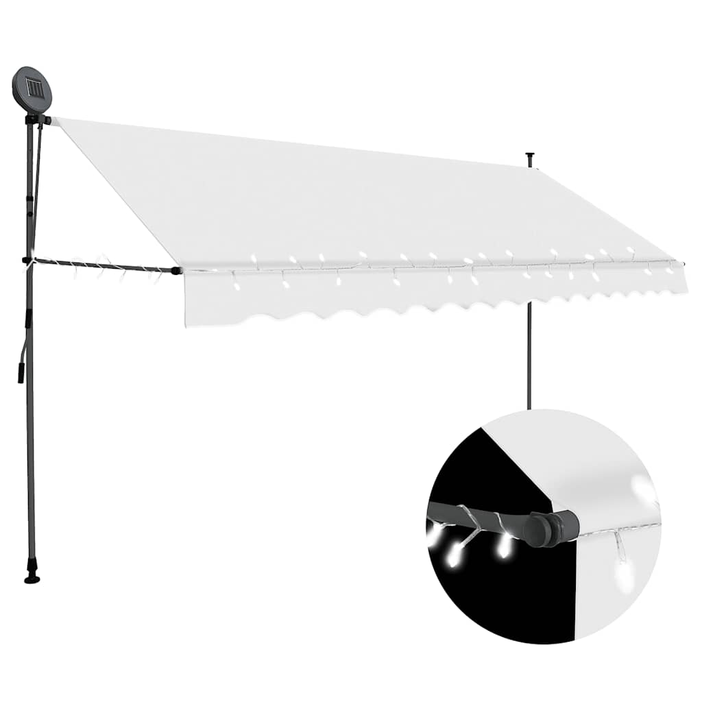 Retractable Awning Manually Operated with LED 400 cm Cream
