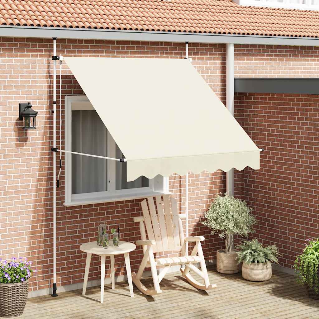 Retractable Awning Manually Operated 200 cm Cream White