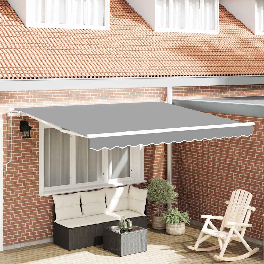 Manual awning white 3.5 x 2.5 m metal