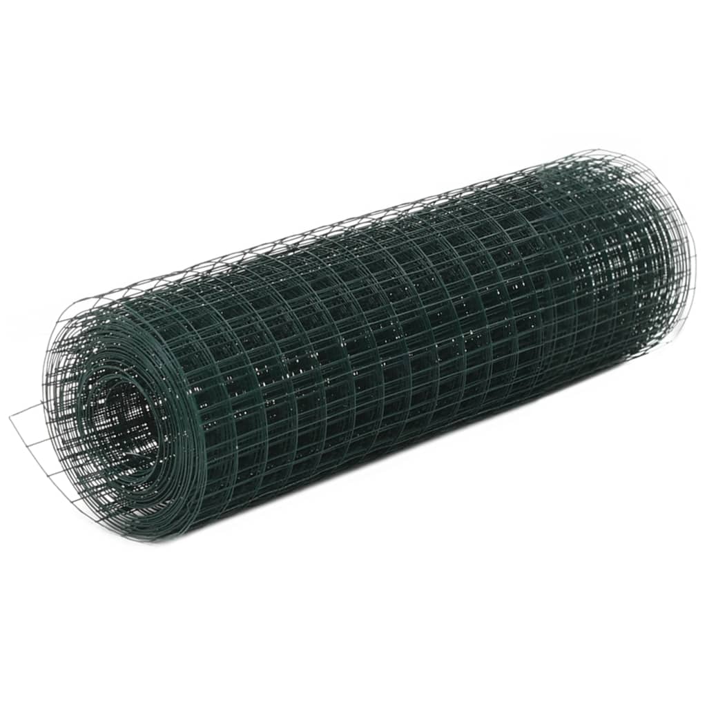 Wire Fence Steel with PVC Coating 25x0.5 m Green