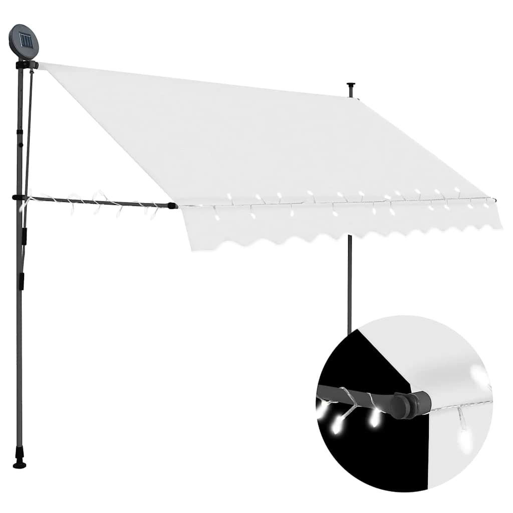 Retractable Awning Manually Operated with LED 300 cm Cream