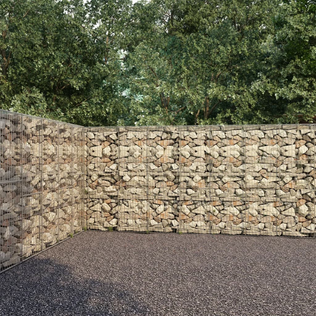 Gabion Wall with Cover Galvanized Steel 600×30×200 cm