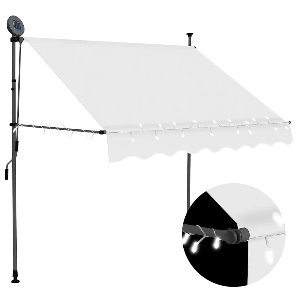 Retractable Awning Manually Operated with LED 150 cm Cream
