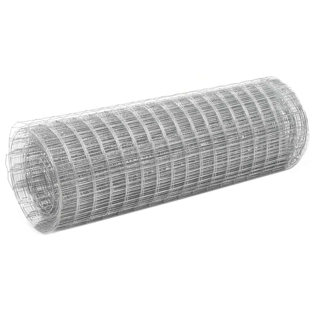 Wire Mesh Galvanized Steel 25x0.5 m Silver