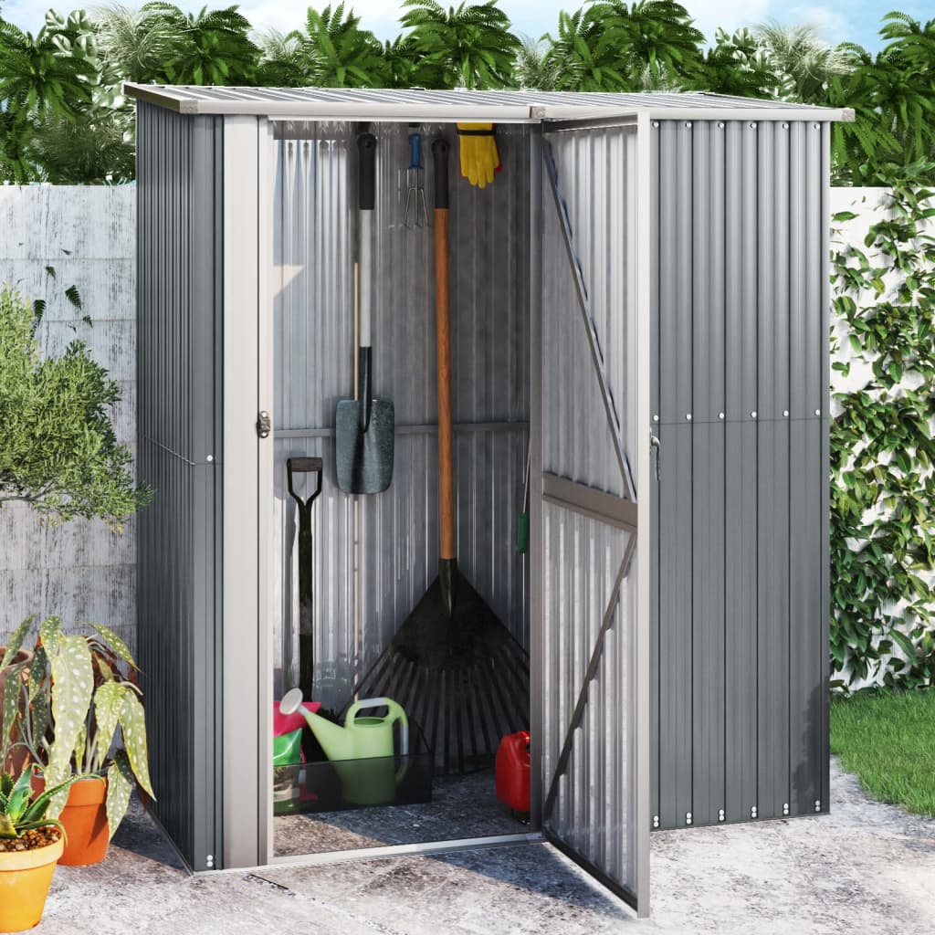 Tool Shed Grey 180.5x97x209.5 cm Galvanized Steel