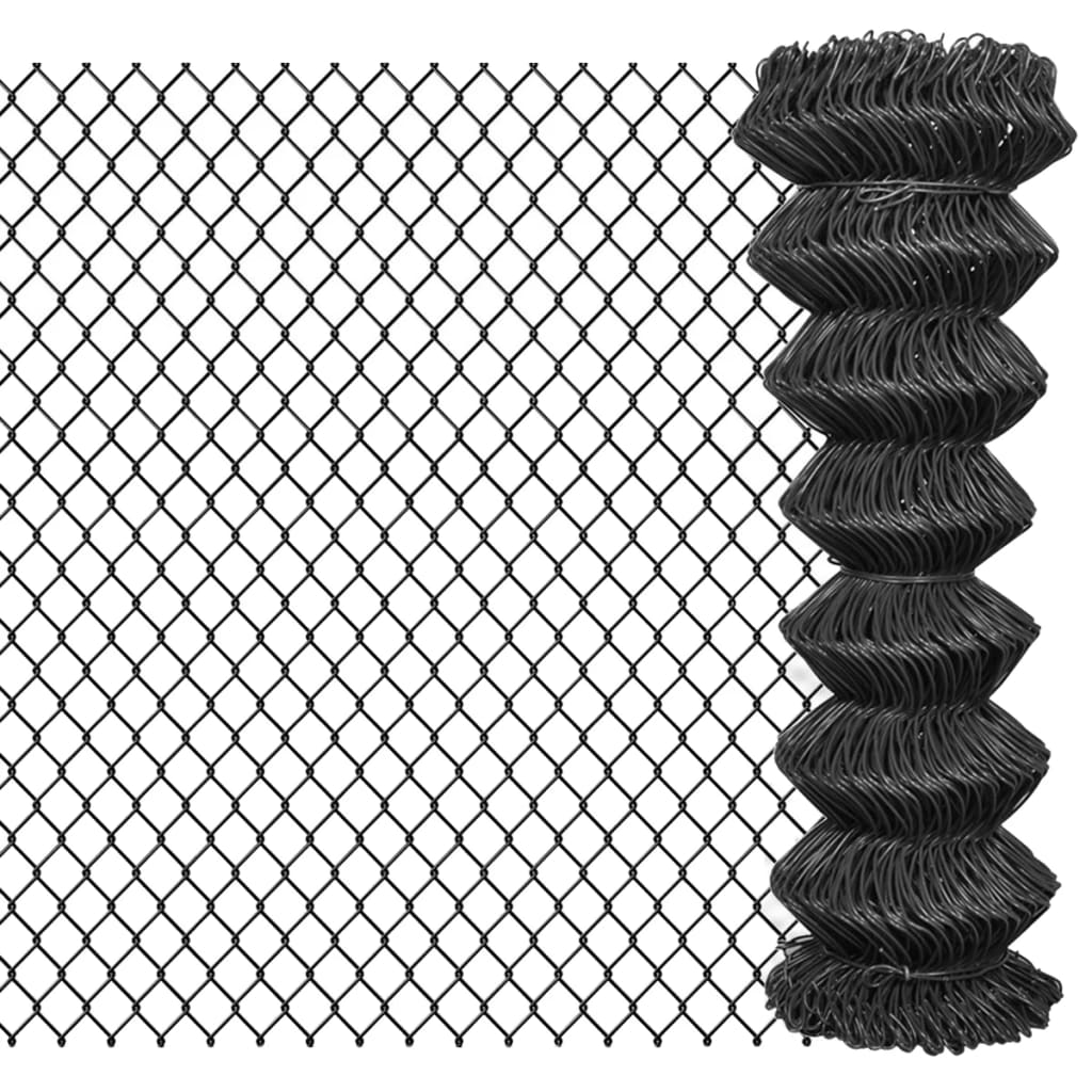 Chain Link Fence 25 x 1.25 m Steel Grey