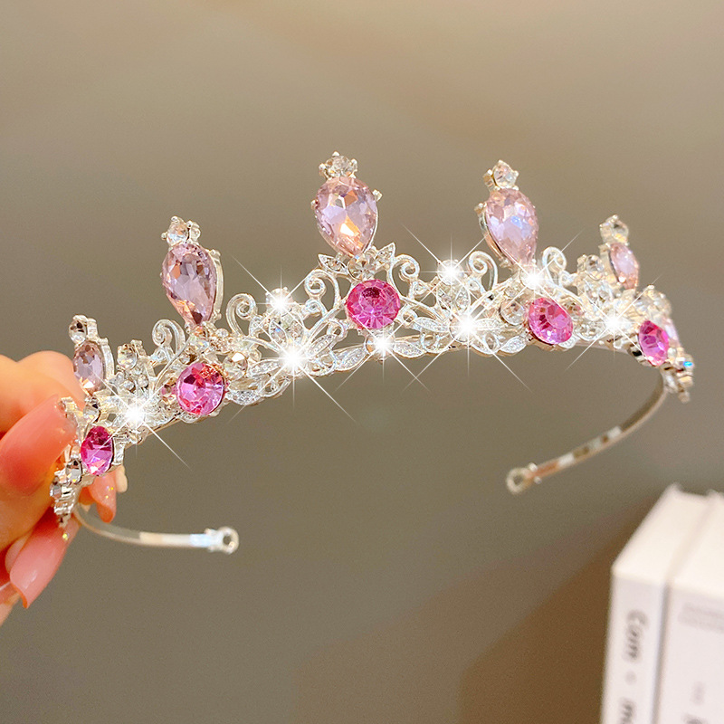 Sweet Fashion Jewelry Hair Accessories Multicolor Pearl Crown Banquet Birthday Fashion Princess Headband Girl Kawaii Crown Crown Headband Headgear Headgear Crystal  Wedding Party Hair Accessories — foto 14