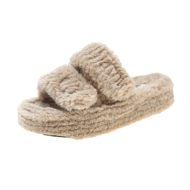 Winter Slippers With Look Design Fashion Indoor Outdoor Garden Home Shoes Milk Tea Color 35. - Shop at LoveMi