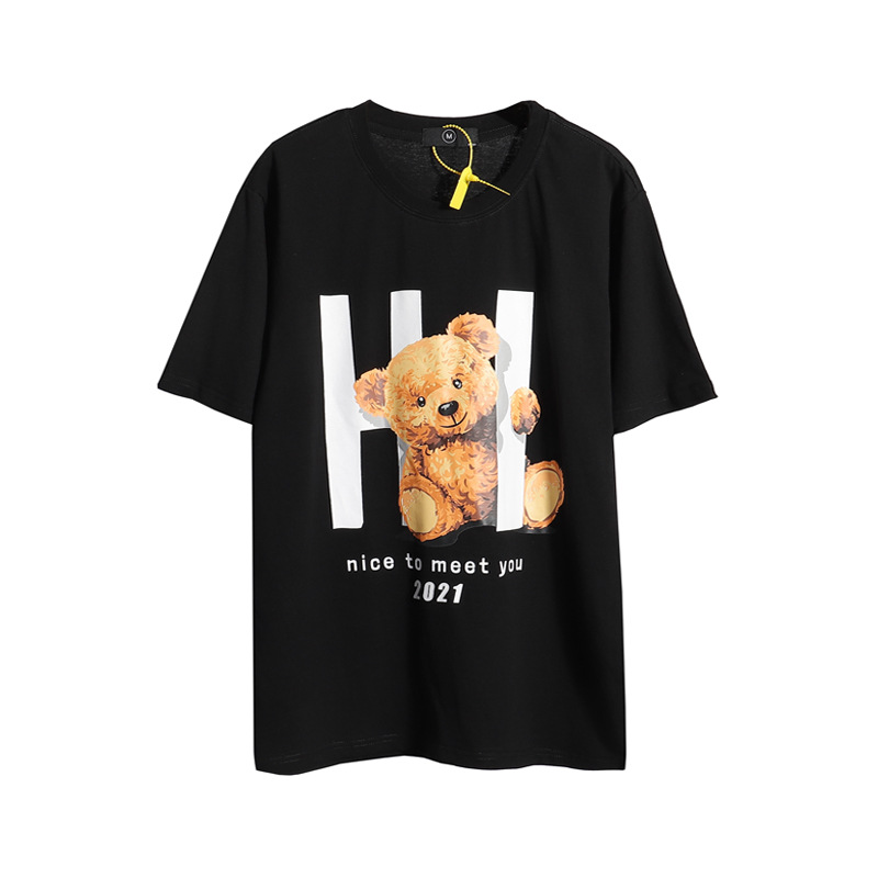 Title 8, Bear Print T-shirt Female High Street Fashion B...