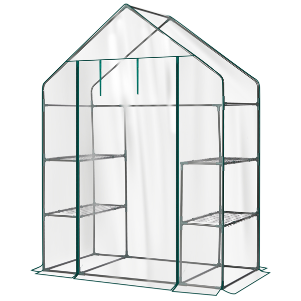 Mini Walk-in Greenhouse With PVC Cover, 4-Shelf Indoor Outdoor Plant Gardening Green House For Garden Backyard, 56inch X 29inch X 77inch, Transparent — foto 2