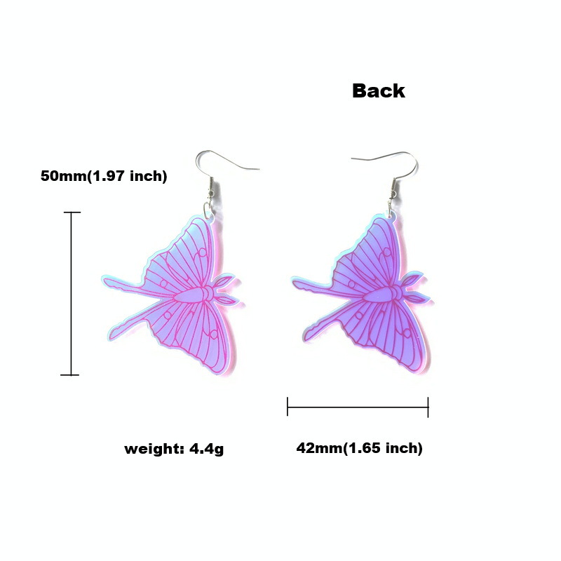 Fantasy Symphony Acrylic Carved Moth Insect Earrings