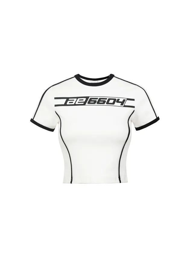 T Shirt Female Letter Printed Slim Fitting White - Shop at LoveMi