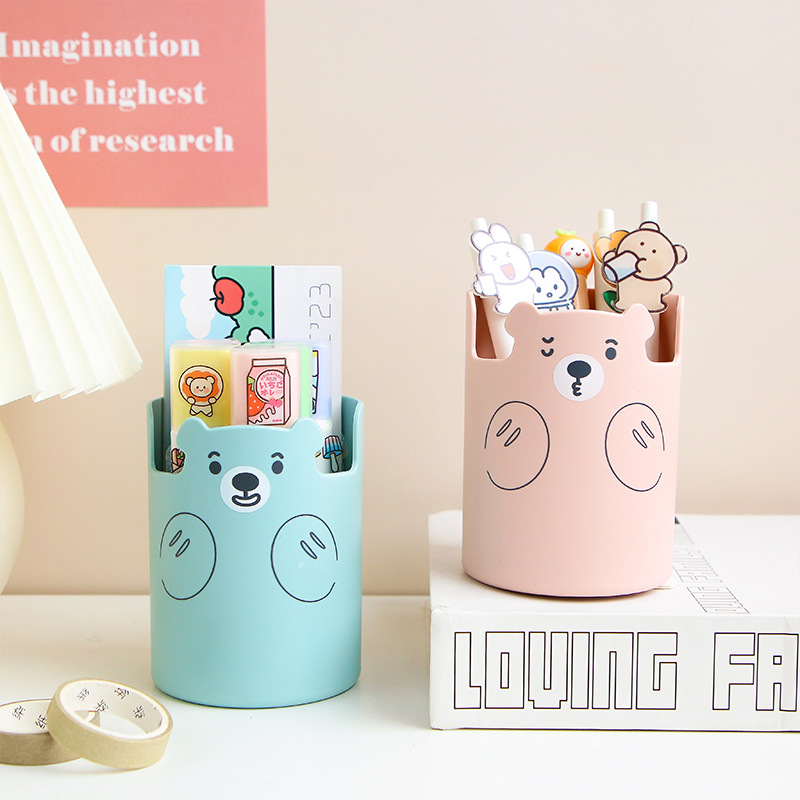 Stationery Pen Holder Large Capacity Cosmetic Brush Storage Bucket