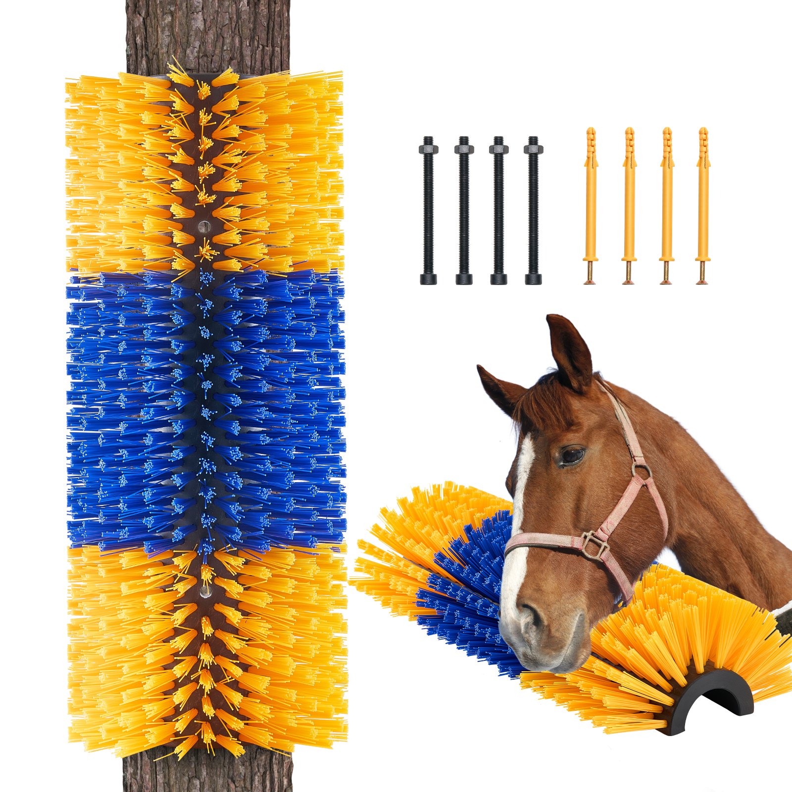 Livestock Scratching Brush, Horse Brush With 2 Screws, 17.1 X 7.5 In Cow Scratcher, For Back Itch Relief & Keep Cleaning, Grooming & Scratching Post Brush For Horse, Pig, Cattle Supplies – SCZNSZH1J000BSR5ZV0