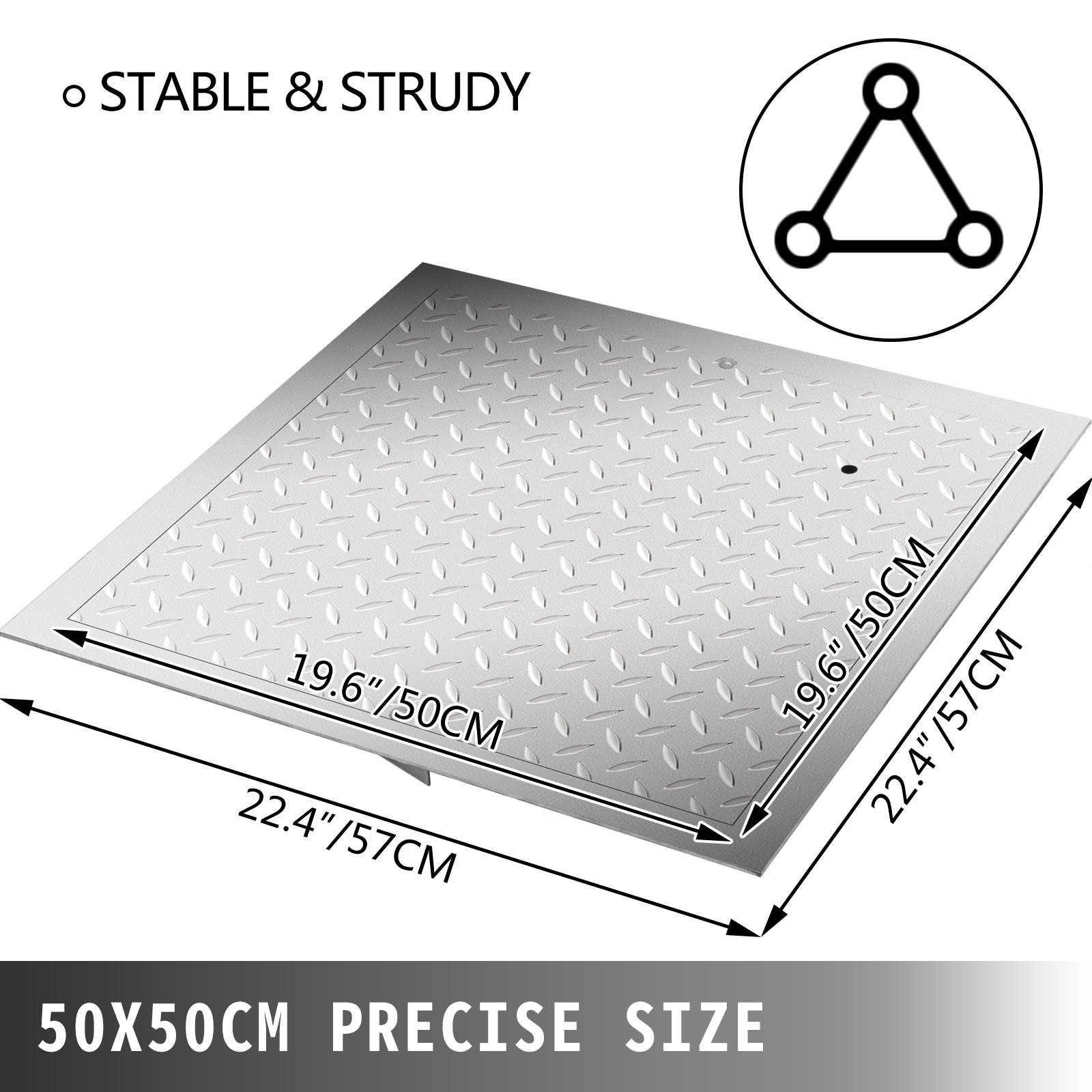 Recessed Manhole Cover Covers 50×50 Cm Clear Opening, Galvanized Steel Drain Cover Overall Size 57×57 Cm, Sealed Square Manhole Covers And Frames Steel Man Hole Cover Lids For Boats And Ships