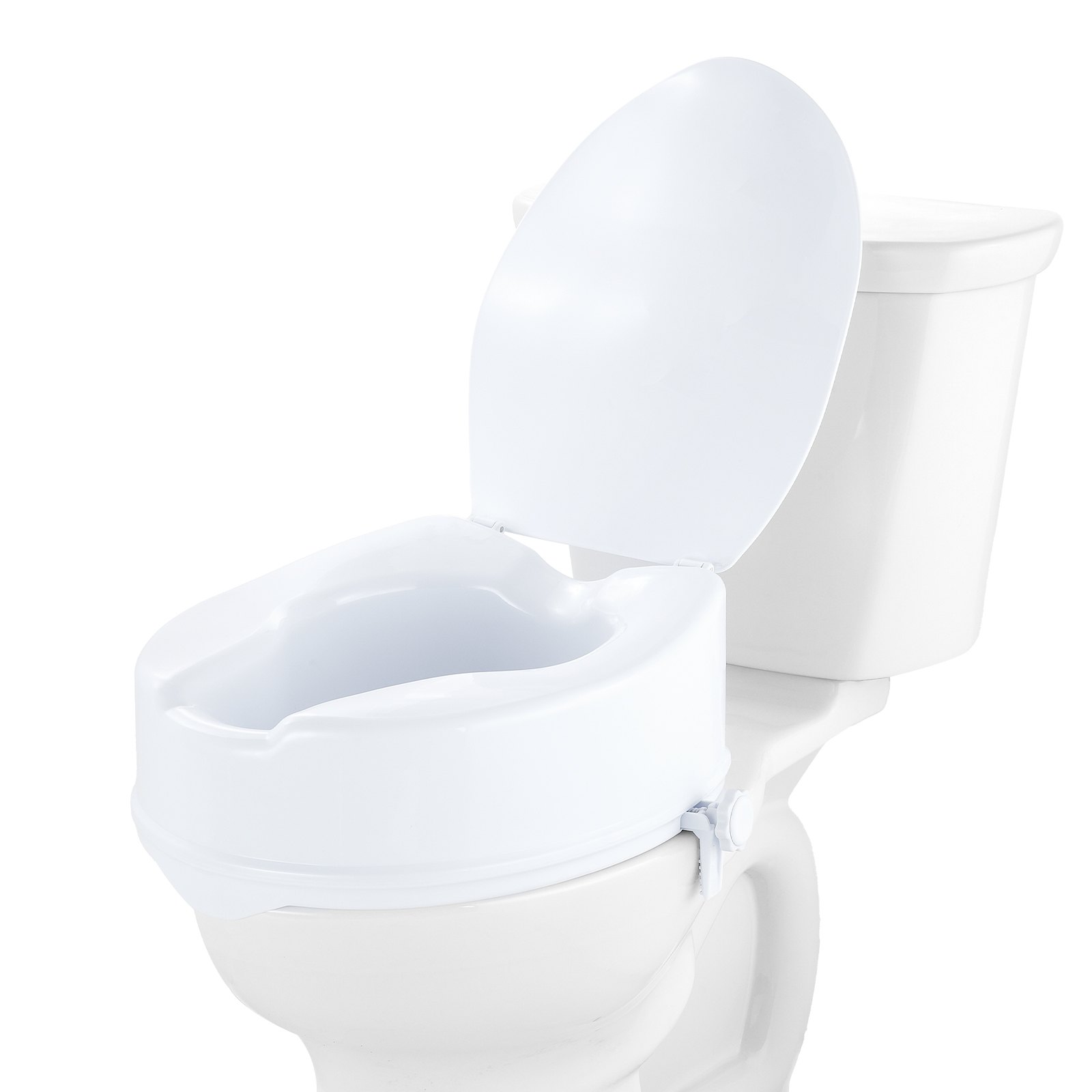 Raised Toilet Seat, 6" Height Raised, 300 Lbs Weight Capacity, Universal Toilet Seat Riser, Screw Rod Locking, With Toilet Seat, For Elderly, Handicap, Patient, Pregnant, Medical - Image 2
