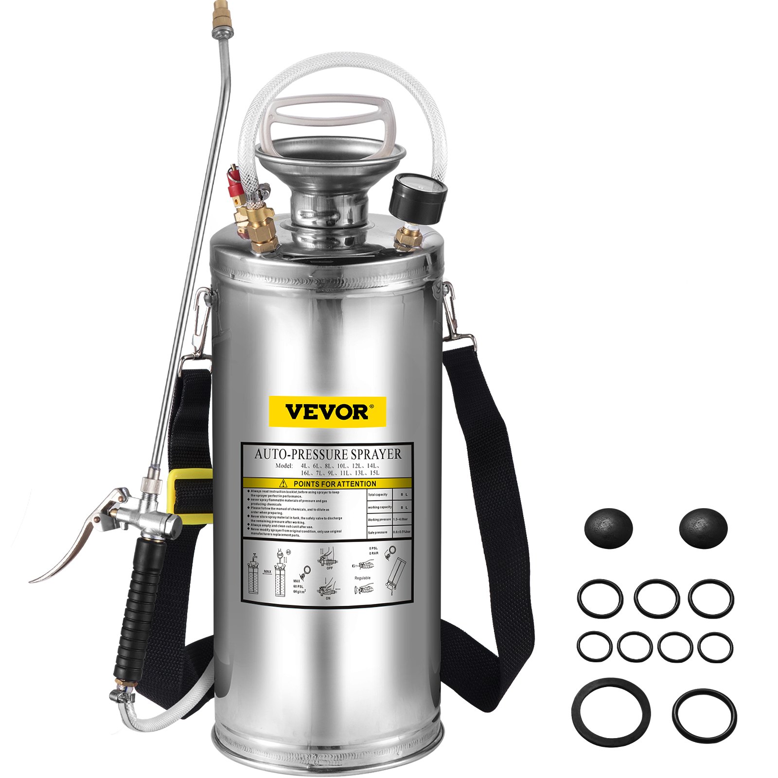Stainless Steel Sprayer 8L Household Gardening And Floor Cleaning Sprayer, Suitable For The Current Neds Of Industry, Agriculture, Commerce, Medicine And Other Industries - Image 4