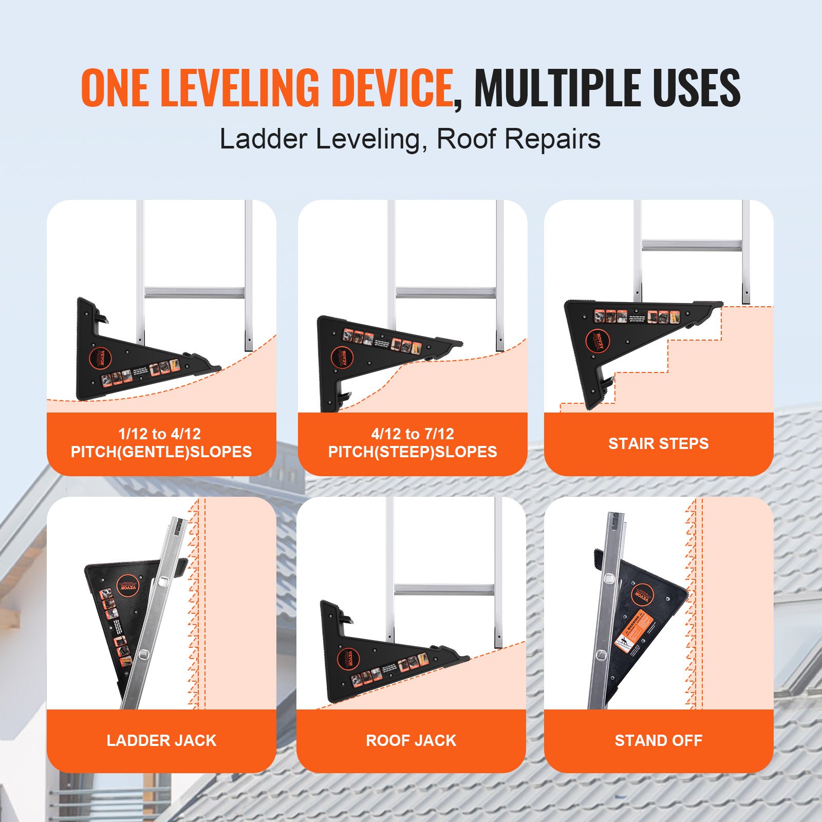Ladder Levler 172.4 Kg Load PP Leveling Tool With Storage For Uneven Ground