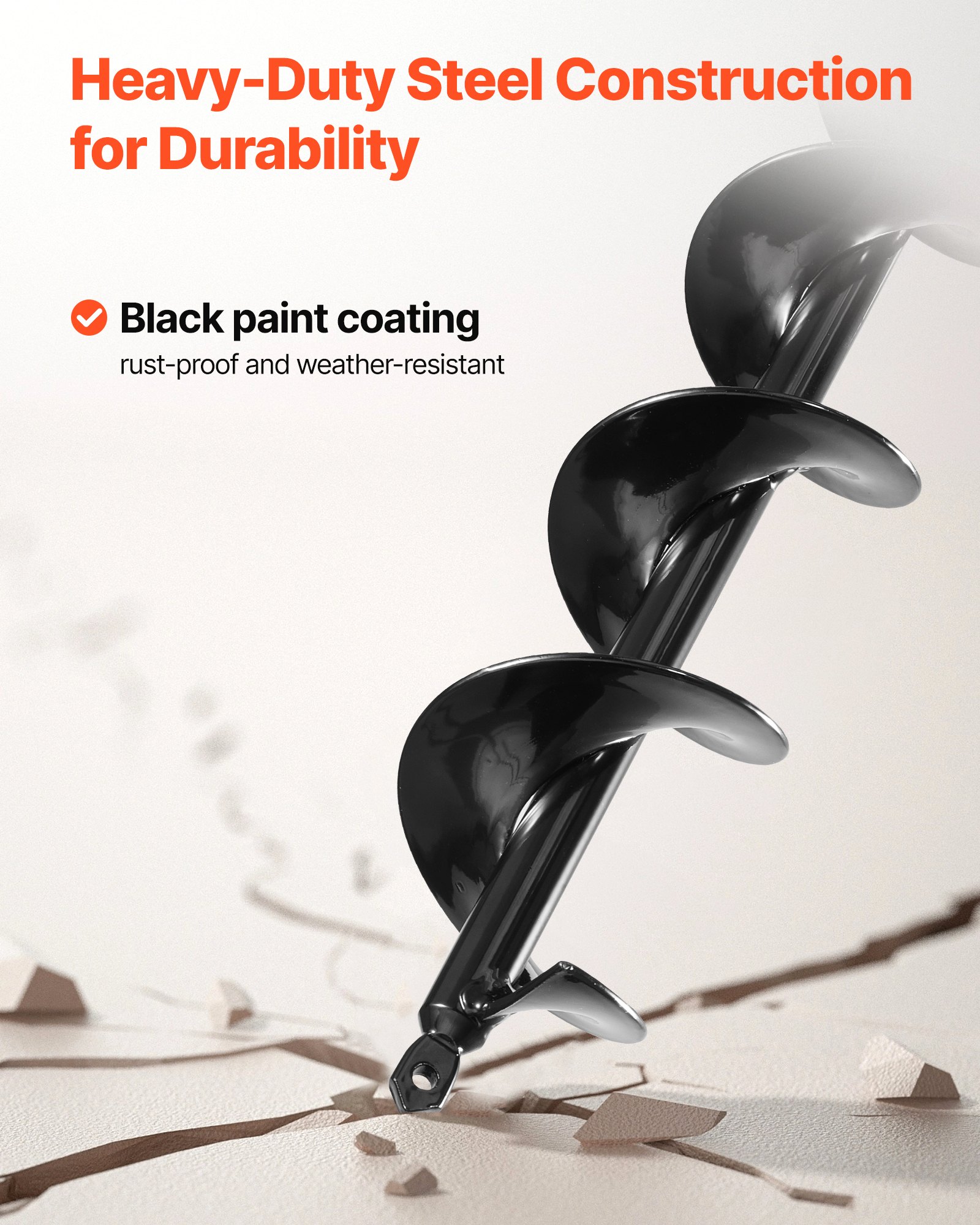 Auger Drill Bit For Planting, Ø3.15″ X 23.62″ Spiral Drill Bit, For 3/8” Hex Drive Drills, Heavy Duty Bulb Planter Tool, Hole Drilling Attachments For Garden Post Hole Digger Fence Digging