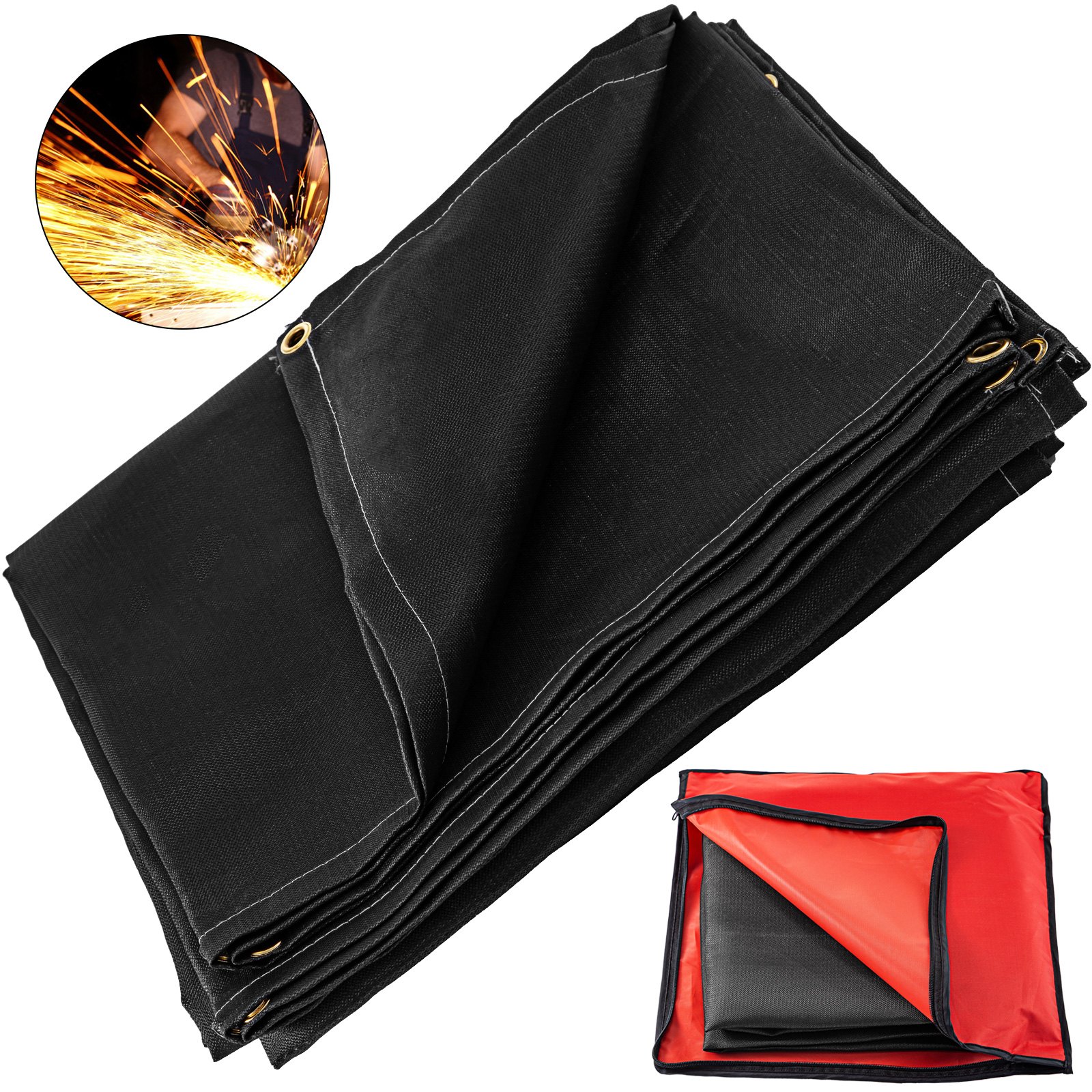 Welding Blanket 304.8×304.8 Cm Fiberglass Blanket Heavy-Duty Fire Retardant Blanket For Easy Hanging And Protection From Sparks & Splatters